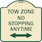 Signmission No Stopping Anytime W/ Bi-Directional Arrow Heavy-Gauge Aluminum Sign, 18" x 18", TG-1818-23579 A-DES-TG-1818-23579 - alternate 1